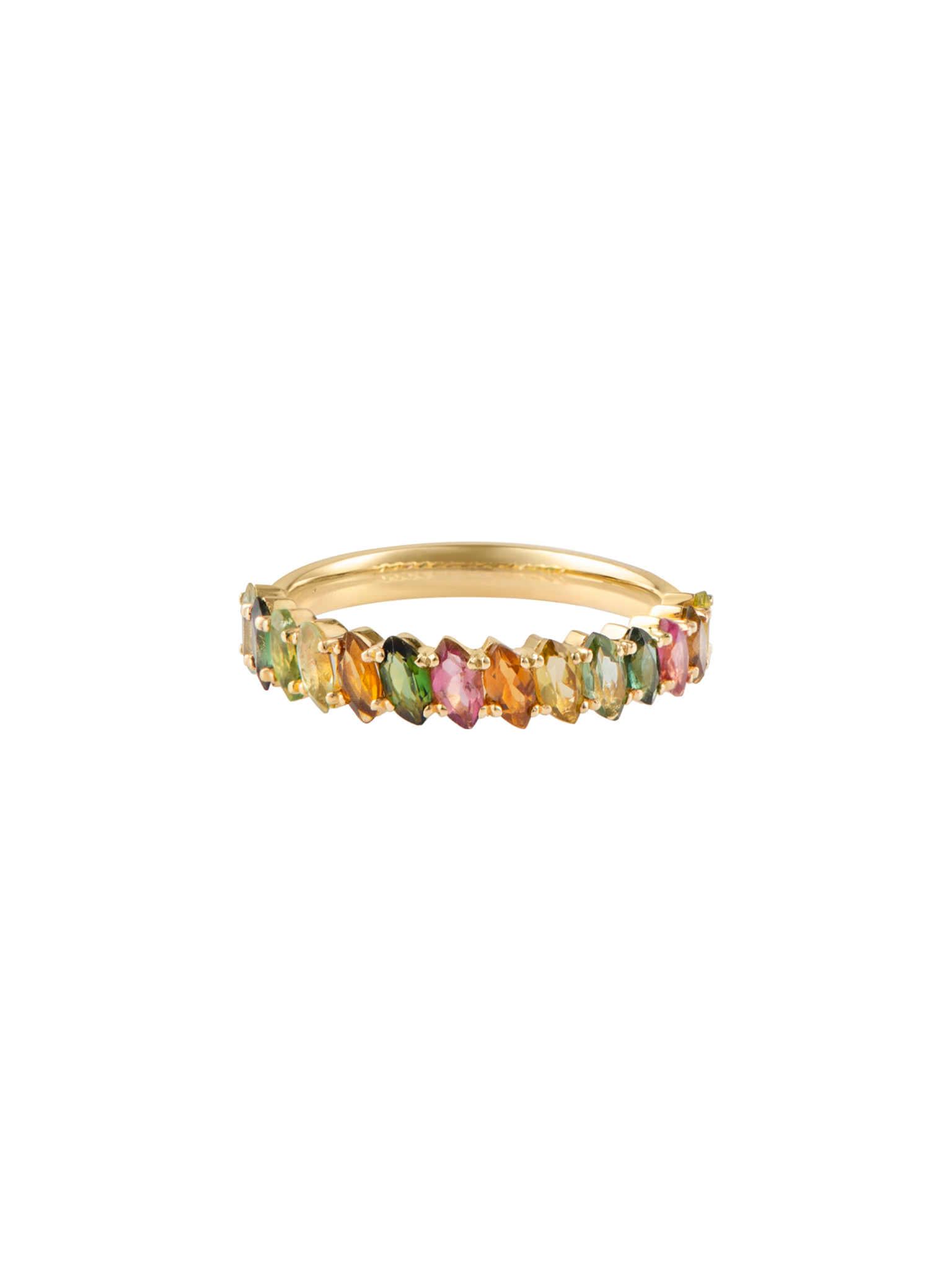 Multi colored tourmaline ring 
